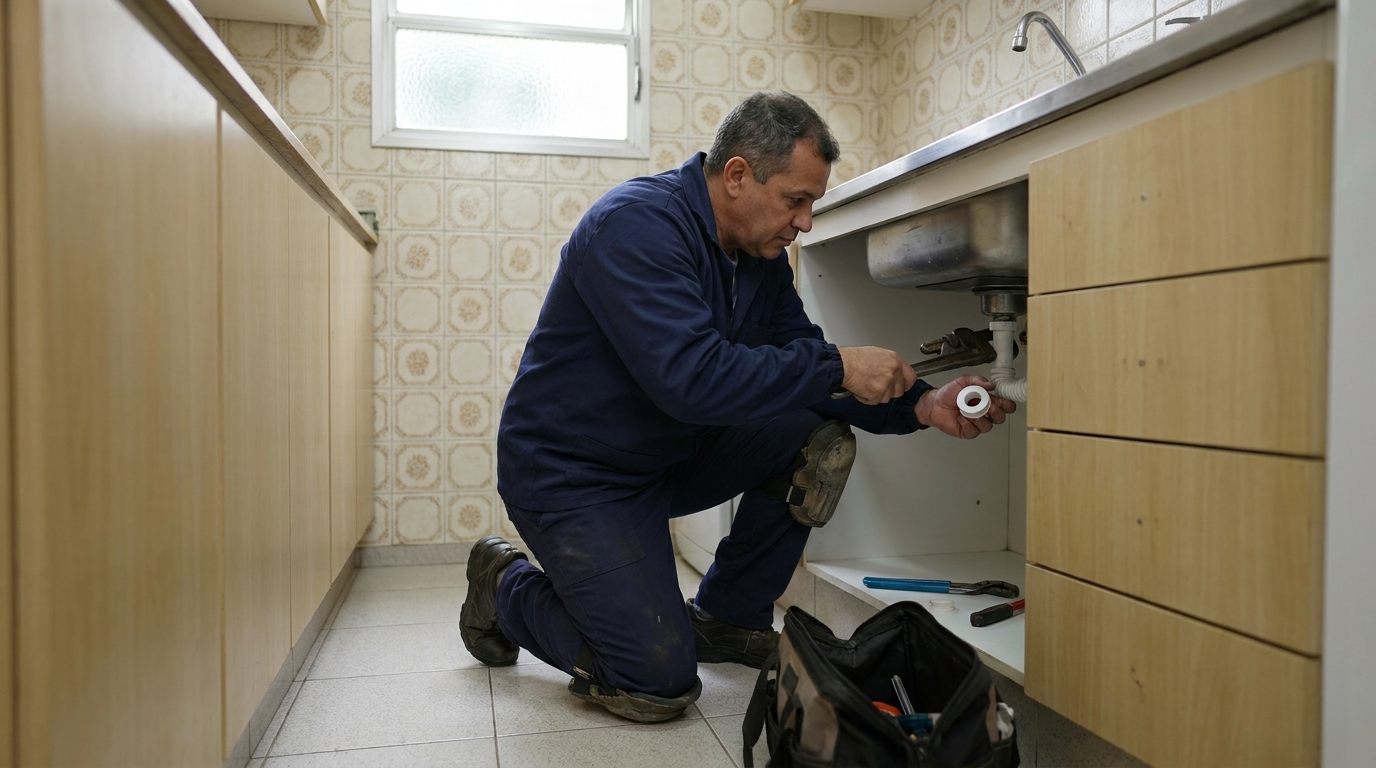 Encanador trabalhando em Toledo‑PR