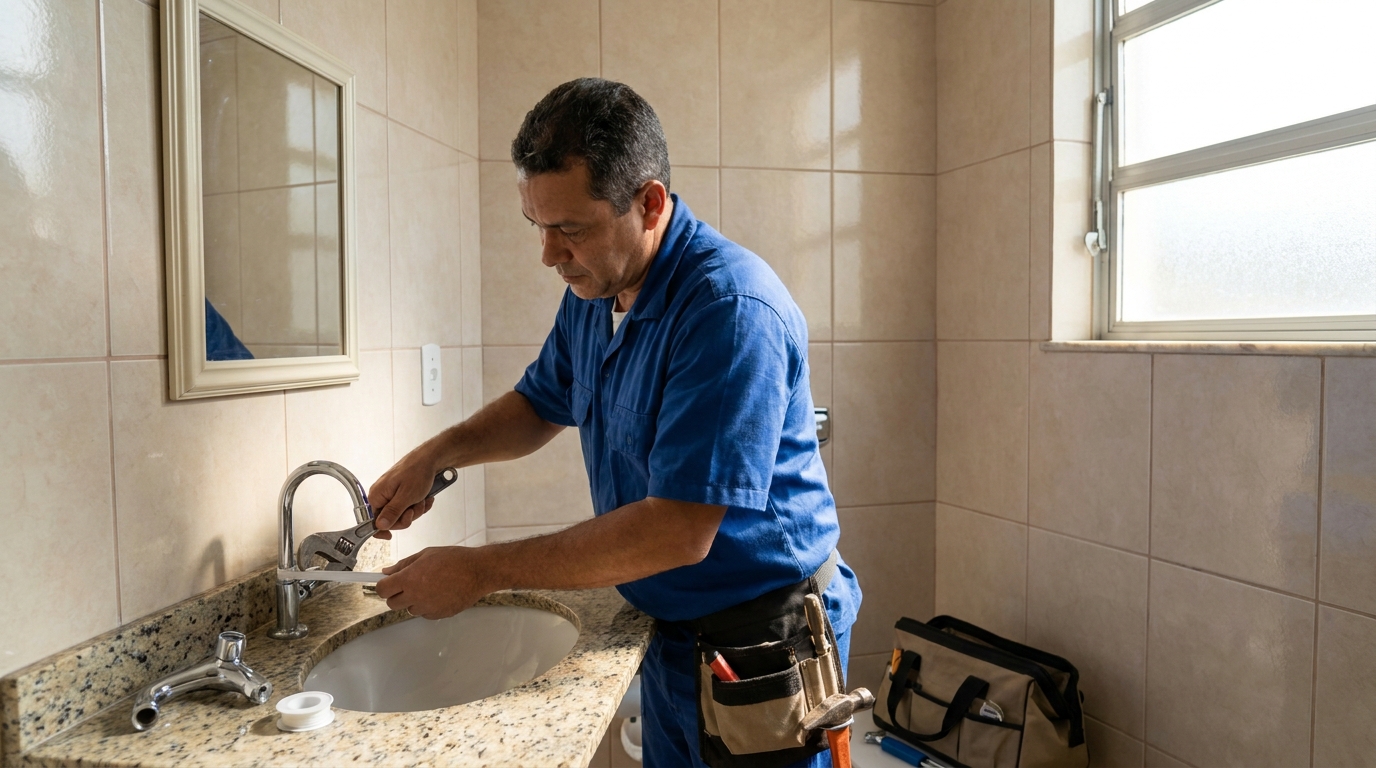 Instalação de torneira de banheiro em Toledo‑PR